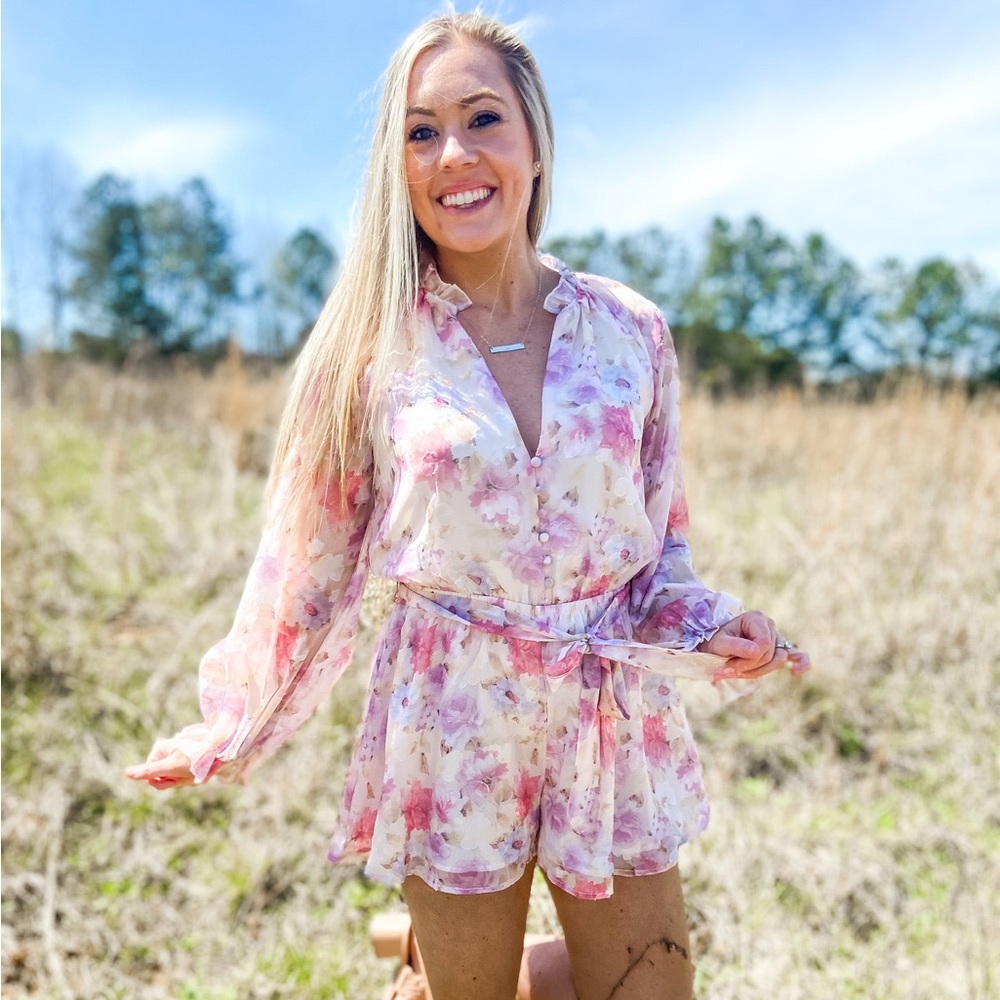 Floral Chiffon Print Romper